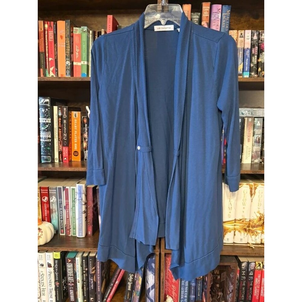 Blue cardigan sweater